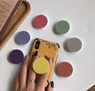 Pip酱ins风韩国纯色简约气囊伸缩支架手机壳通用自制懒人追剧神器