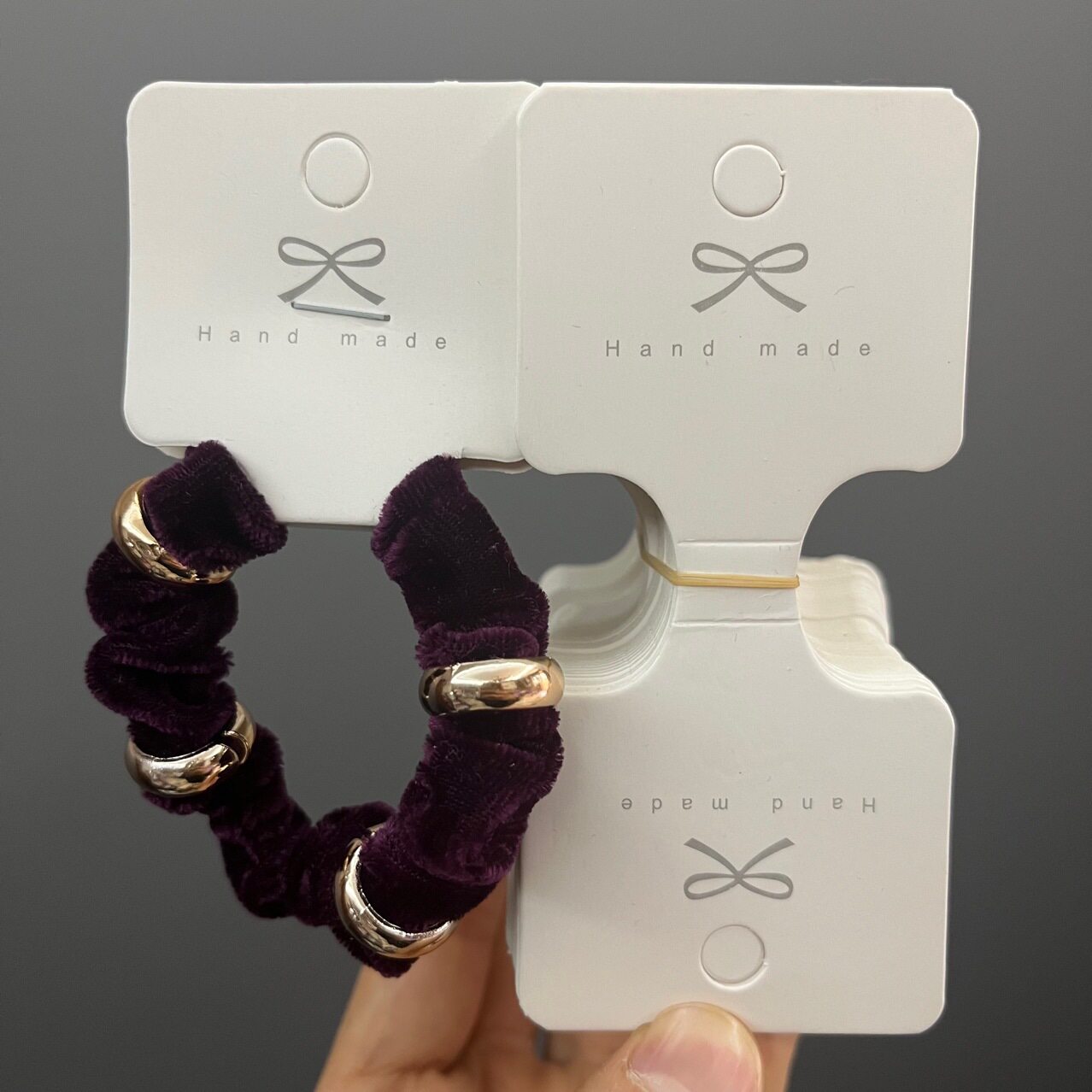 Kp843手工领结对折卡片发圈吊牌项链吊卡皮筋发绳发带包装卡片