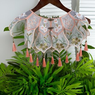 华姿仪赏花间令重工汉服刺绣云肩少女系