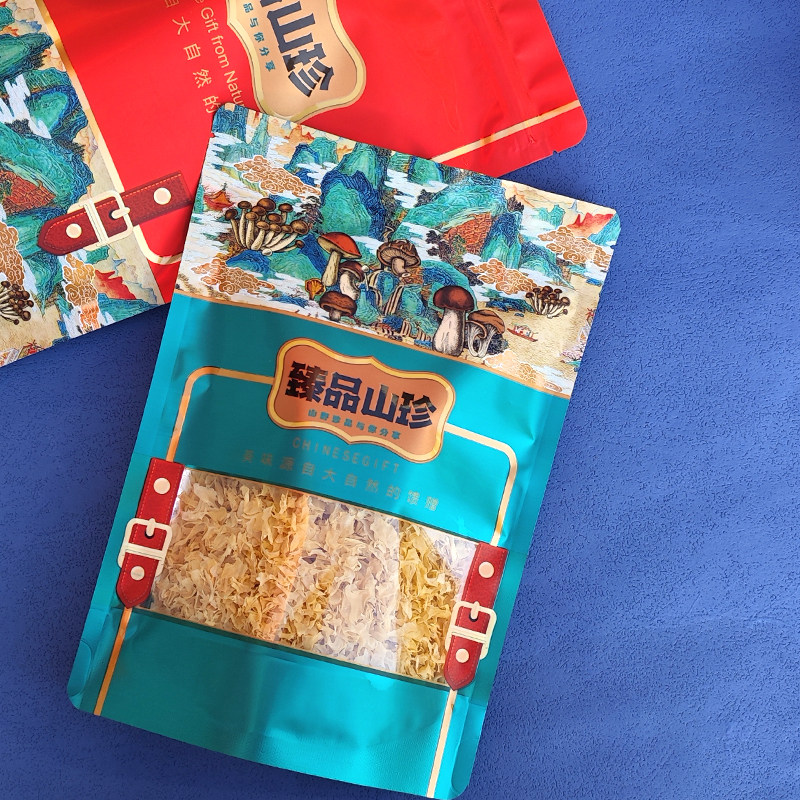 山珍香菇包装袋蘑菇食品袋密封黑木耳笋干干货通用自封口礼品袋子图片