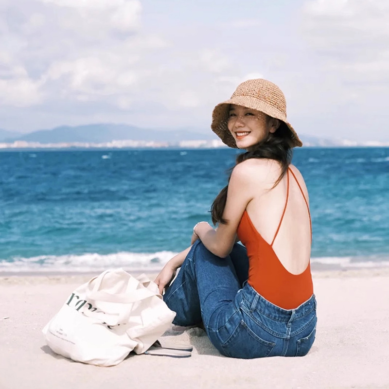 2025新款泳衣女辣妹显瘦显白纯欲比基尼一件套甜美超仙度假温泉