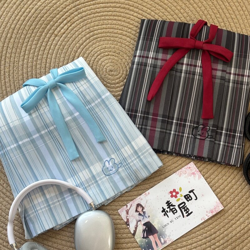 椿屋町【暮灰雾海双子叠穿 】原创正品制服格裙甜心学院短裙套装