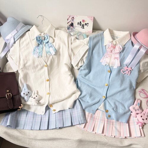 椿屋町【 海盐刨冰】原创正品制服格裙奶油慕斯JK双子套装
