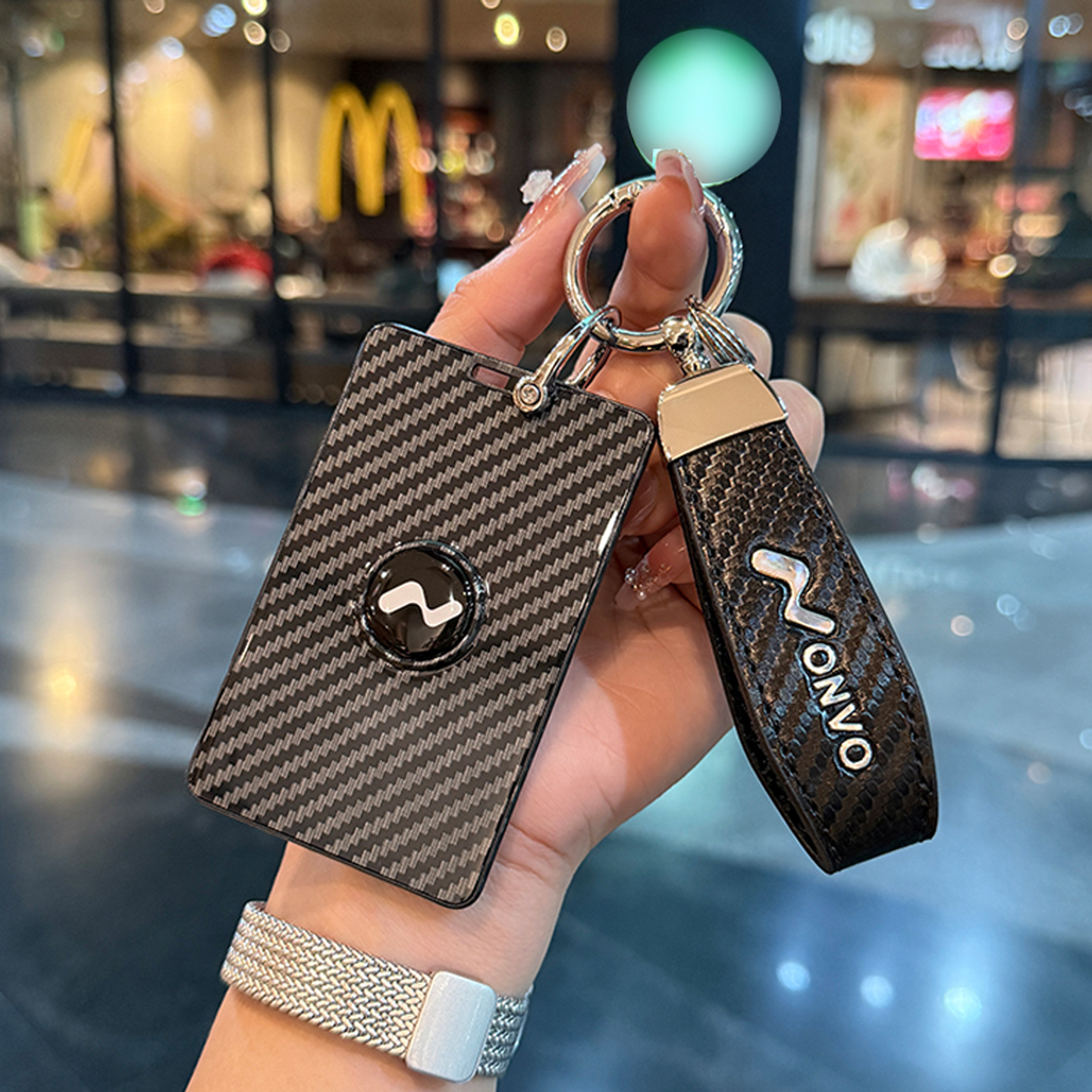 乐道L60L90卡片钥匙套碳纤纹高端