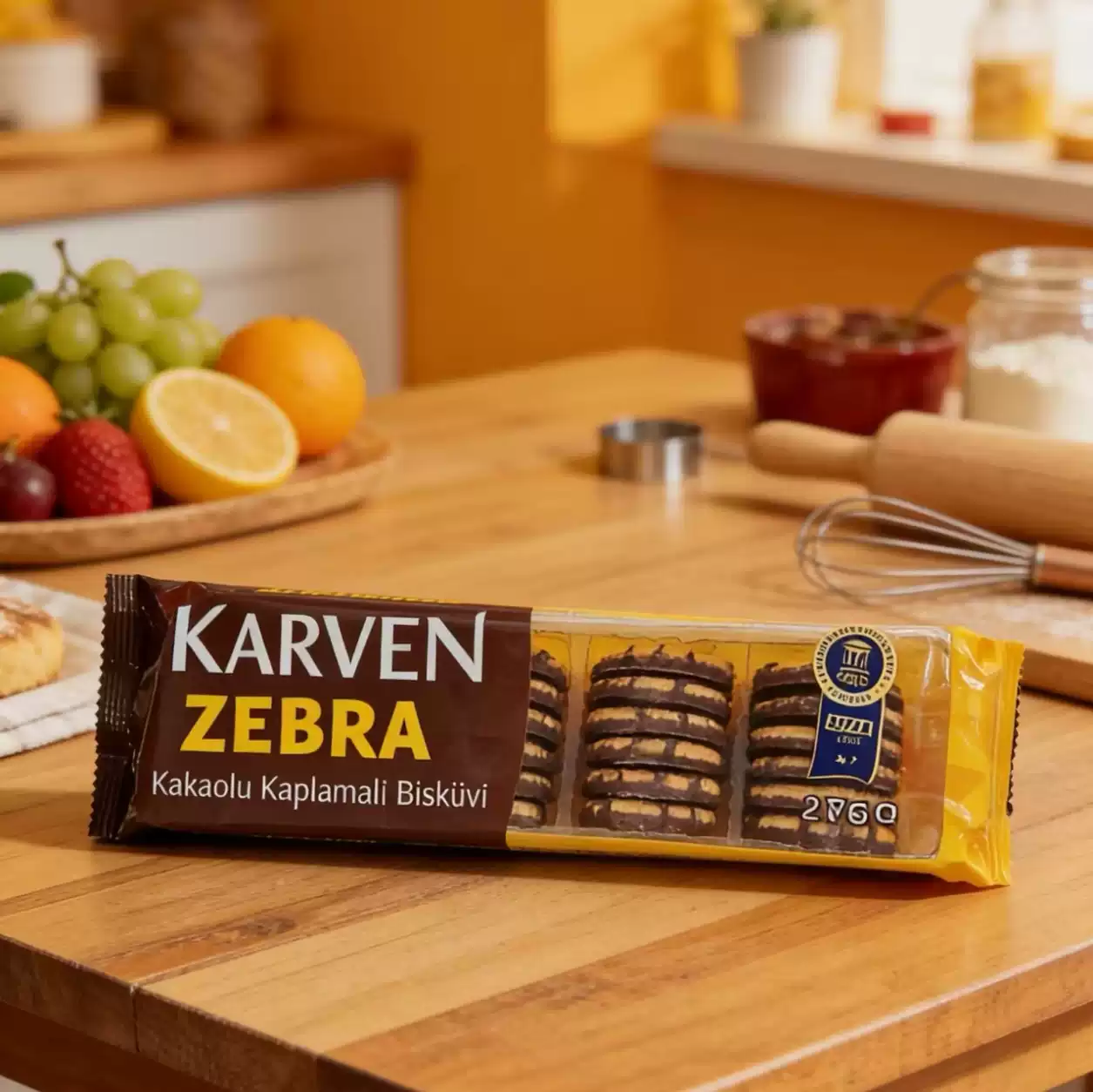 土耳其原装进口&middot;Karven Zebra巧克力涂层饼干276g休闲下午茶零食
