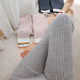 女纯色大弹力高腰亲肤半边绒大弹力家居裤 外贸软绵绵保暖睡裤 长裤