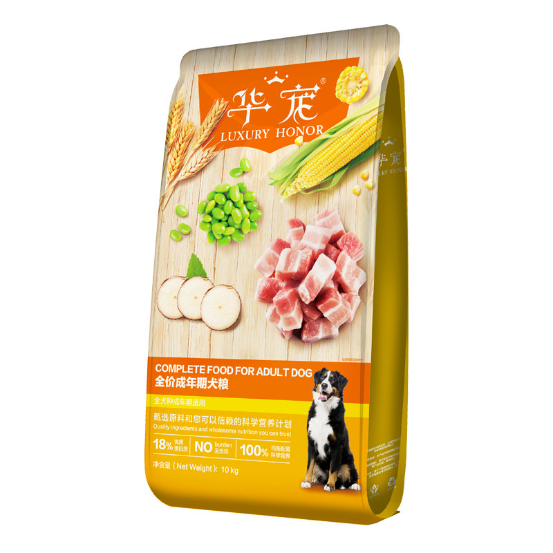 华宠狗粮成犬10kg大中小型犬通用鸡肉营养粮泰迪金毛美毛犬粮20斤