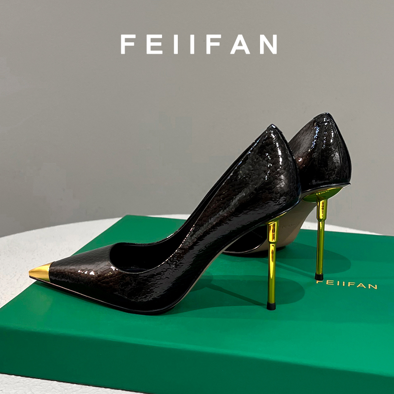 黑色高跟鞋2025秋冬新款细跟气质高级感法式不累脚绝美尖头单鞋女