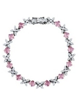 925银立方锆石花黄色锆石手链