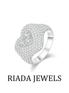 戒指女轻奢高级感925银爆闪爱心