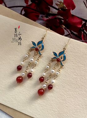 原创古风景泰蓝女饰品