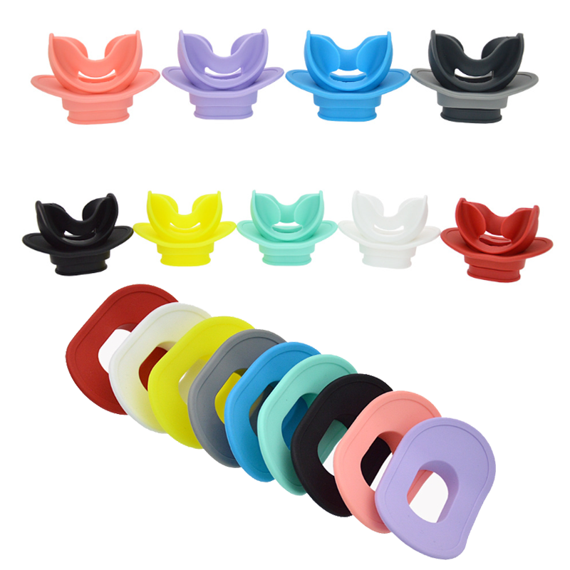 潜水咬嘴护唇呼吸调节器咬胶保护唇片呼吸管彩色二级头咬嘴唇套