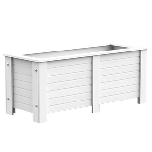 塑木花箱白色户外种植箱长方形种菜盆防腐木隔断花槽创意花盆定制