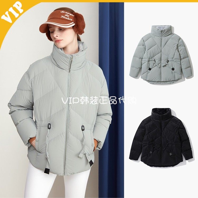 LeCoq公鸡保暖防寒高领中长款女