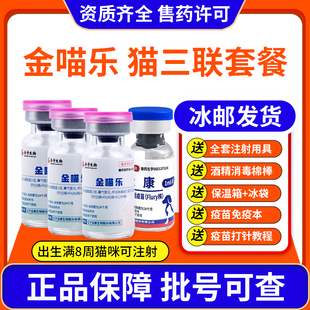 国产金喵乐猫咪疫苗幼猫猫三联猫瘟猫鼻支狂犬预防针疫苗自打套餐
