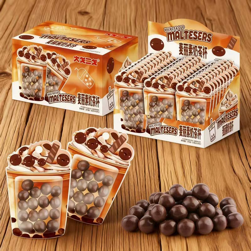 大戈二戈麦丽素奶茶杯造型巧克力糖果办公休闲小零食（代可可脂）