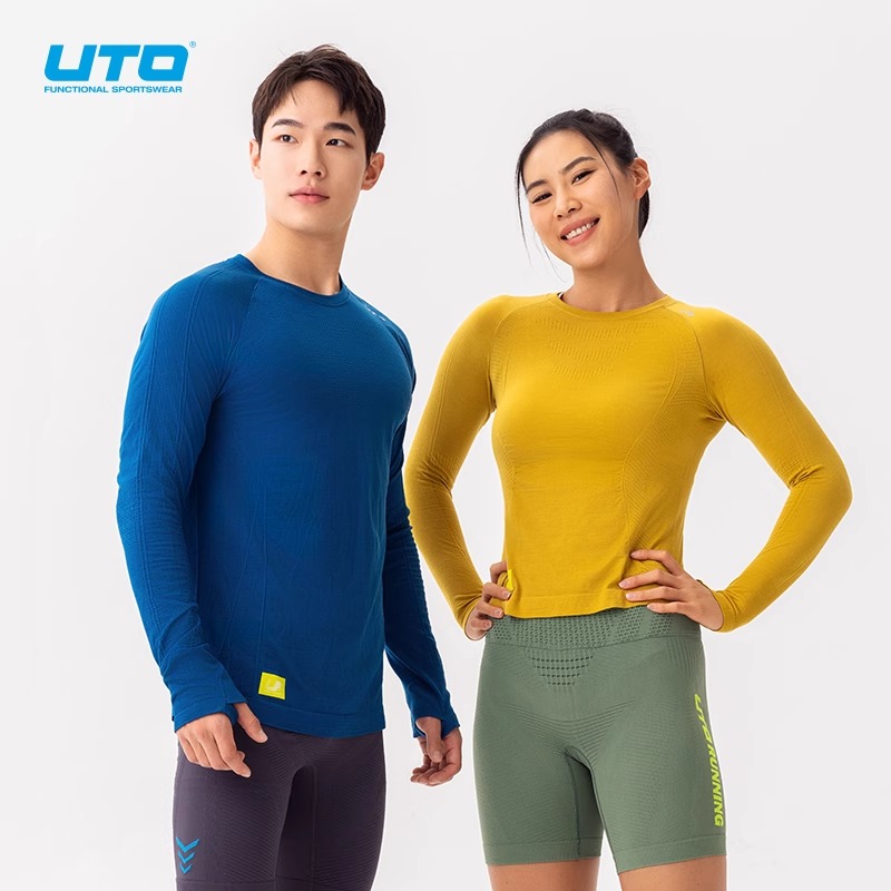 UTO运动速干T恤美利奴羊毛长袖
