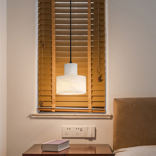 云石卧室床头吊灯现代简约轻奢高级感餐厅灯西班牙客厅楼梯小吊灯