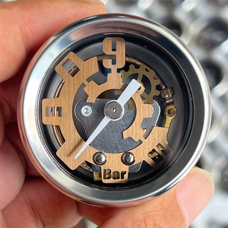 咖啡机改装e61冲煮头镂空压力表m6螺纹接口304全不锈钢