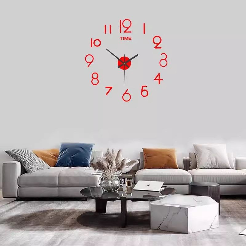 免打孔挂钟家用客厅装饰夜光钟表时尚静音挂墙钟简约创意墙贴壁钟,家居饰品,挂钟,淘宝优惠券,粉丝福利购,淘宝优惠卷