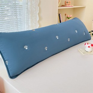 A类水洗棉刺绣1.8m双人夹棉长枕套加厚亲子情侣1.5m枕头套蘑菇屋