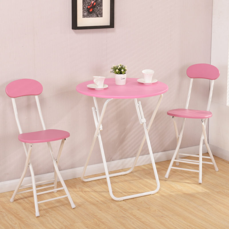 简易折叠桌椅组合便携餐桌摆摊桌家用吃饭桌子现代小圆桌阳台洽谈