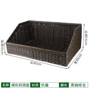 超市水果陈列筐堆头篮三层蔬菜不锈钢斜口水果货架篮梯形展示篮