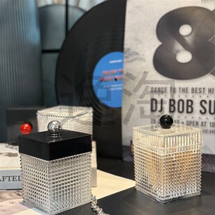 轻奢珍珠牙签化妆棉盒家用创意防尘带盖子牙线 线罐牙签桶压克力