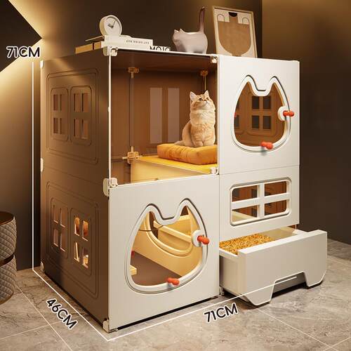 猫别墅室内猫窝猫笼子超大自由空间家用厕所一体一室一厅一卫猫柜