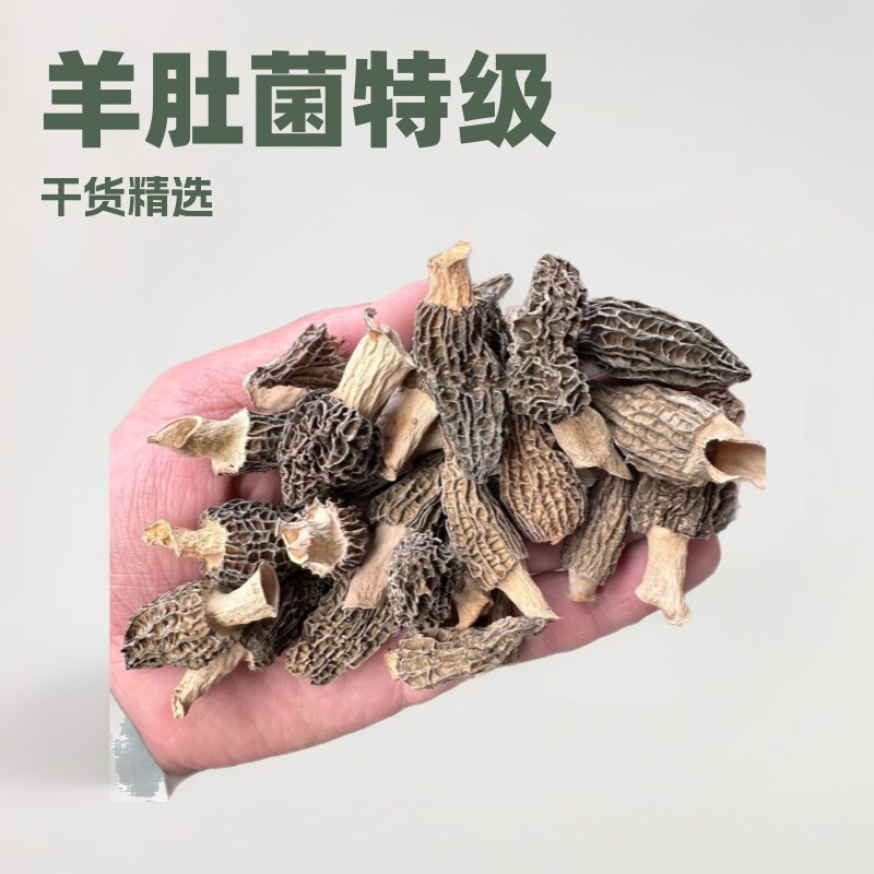 山姆冠超市羊肚菌特级干货500g精品3-6cm短柄干货2025年头茬新货