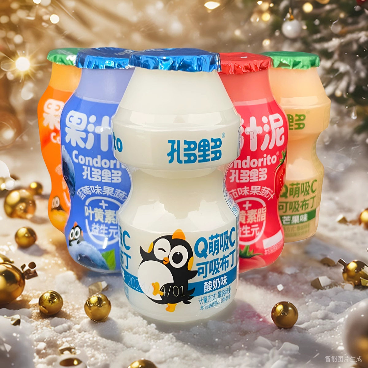 山姆超市孔多里多果汁泥果蔬汁番茄胡萝卜芒果味饮品儿童零食Q萌