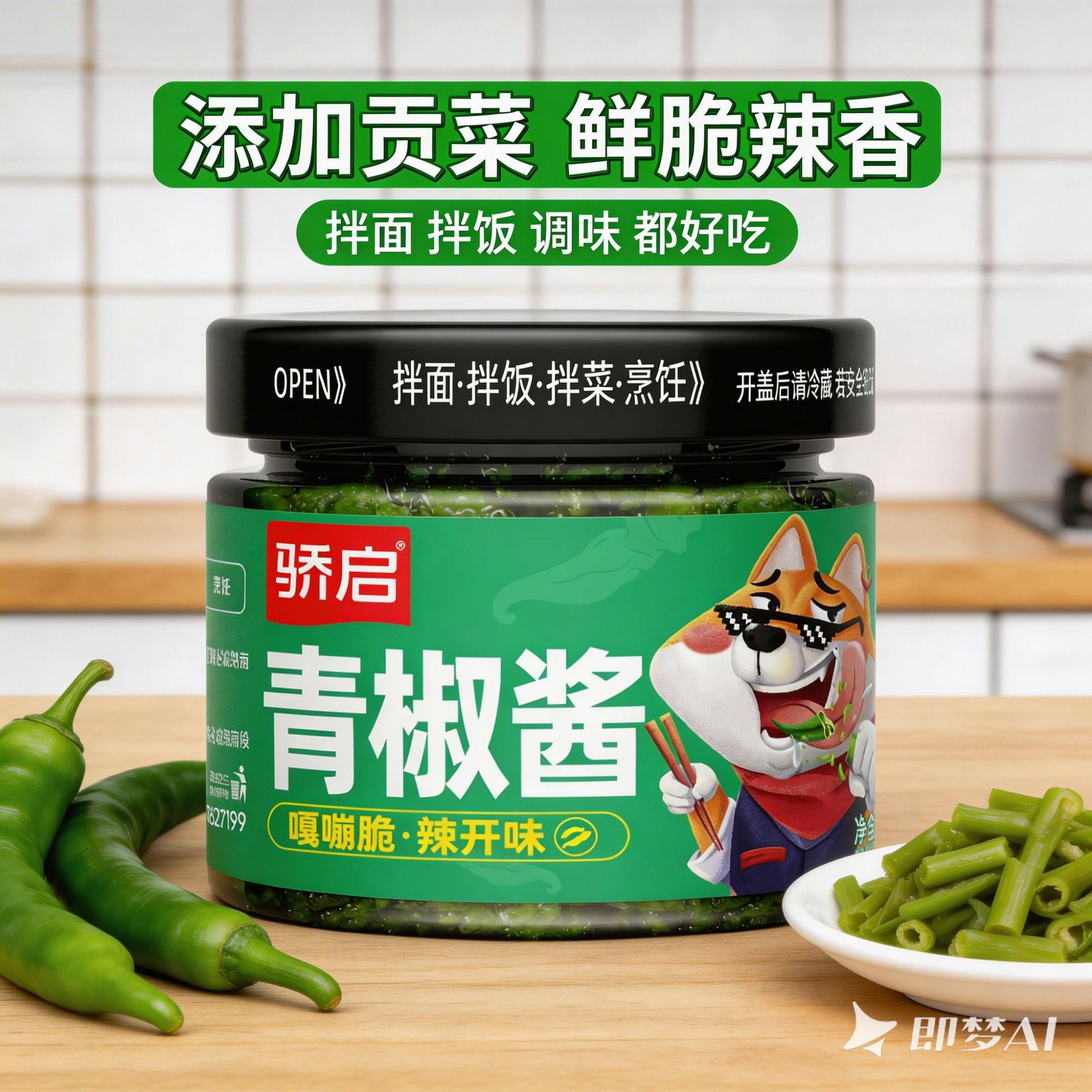 山姆超市鲜辣贡菜青椒酱商用拌饭拌面调料包家用下饭酱辣椒酱蘸料