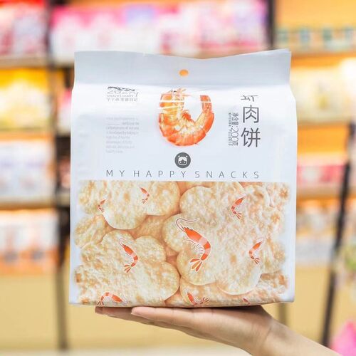 山姆冠超市虾肉饼丫丫饼干雪米饼膨化零食办公休闲娃娃机零食200