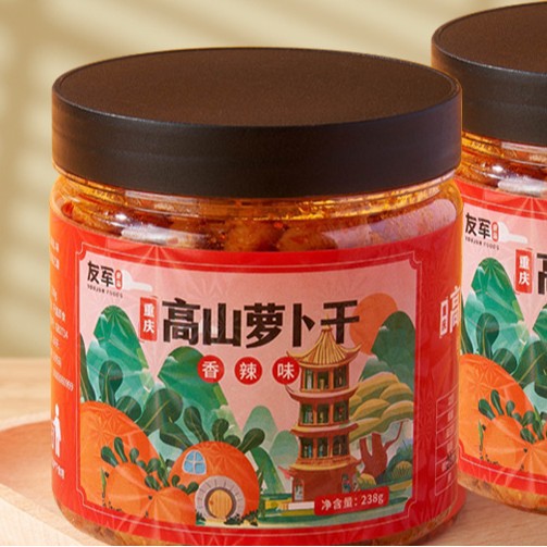 山姆超市高山萝卜干嘎嘣脆麻辣爽口开胃下饭菜罐装香辣酱腌菜咸菜