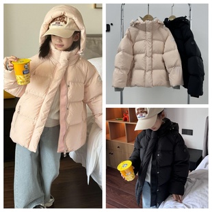 洋气2025男女童90白鸭绒保暖韩版外套加厚面包服儿童短款羽绒服