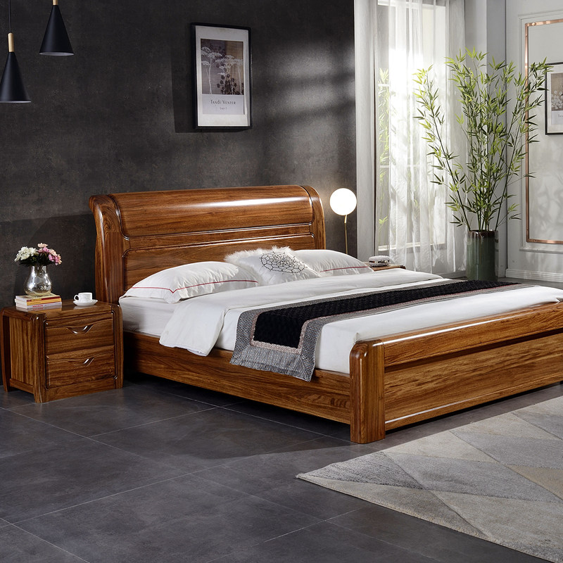 春啓烏金木新中式簡約實木床1.8米主臥大床高箱床在類目 住宅傢俱, 牀類, 實木牀中 - 來自Buy2taobao.com提供專業的淘寶代購服務