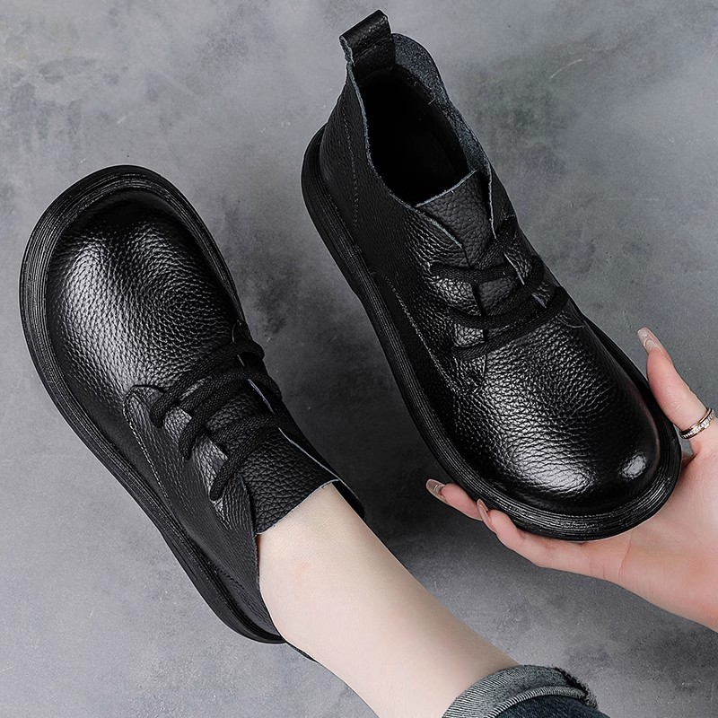 妈妈短靴真皮中老年女士秋冬新款