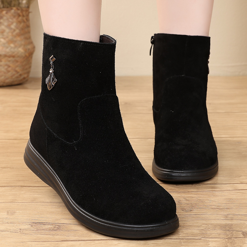 雪地靴织丽妈妈软底防滑保暖冬季