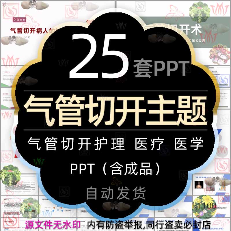 气管切开病人的护理查房PPT模板气管切开术患者术后观察护理医疗