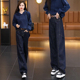 镰刀裤 深蓝色天丝阔腿牛仔裤 宽松显瘦直筒香蕉裤 春季 子 女2026新款