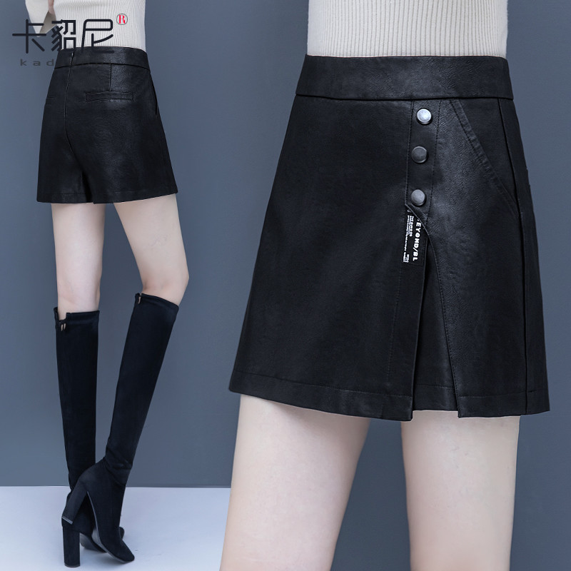 小皮裙女短裙黑色秋季半身裙新款百搭显瘦a字裙高腰休闲裙裤