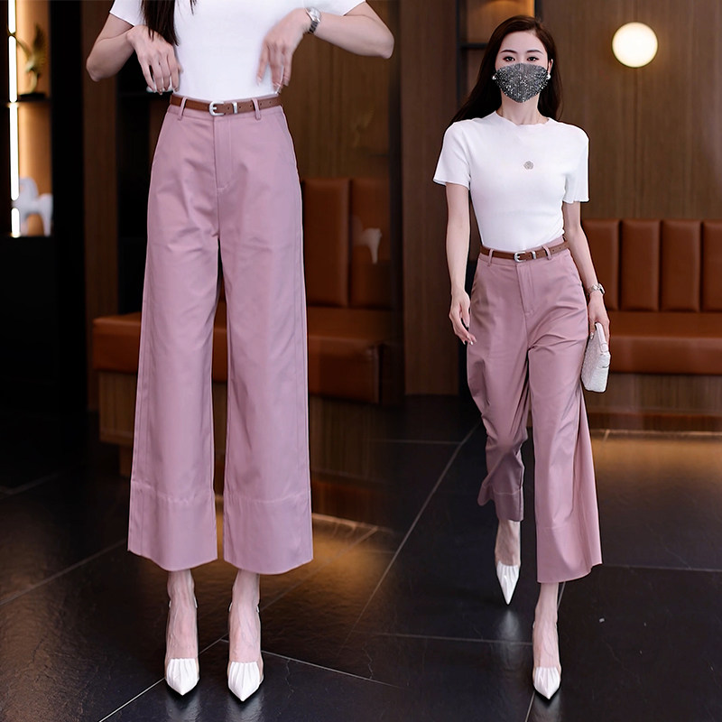 夏季薄款垂感冰丝女裤直筒九分纯色女2024新款宽松阔腿,女装/女士精品,休闲裤,淘宝优惠券,粉丝福利购,淘宝优惠卷