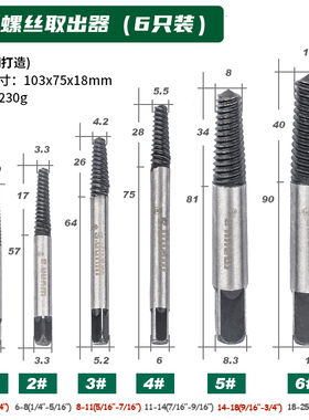 威力狮水管断头螺丝取出器套装三角阀水龙头反牙螺丝工具W3313A