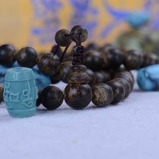 稀有收藏 佛珠东马软丝老料沉香木8mm念珠超4A沉水级举世无双