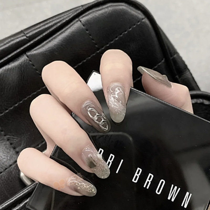 假指甲订制穿戴式长款贴片 透黑显白可拆卸 新娘孕妇手工美甲成品