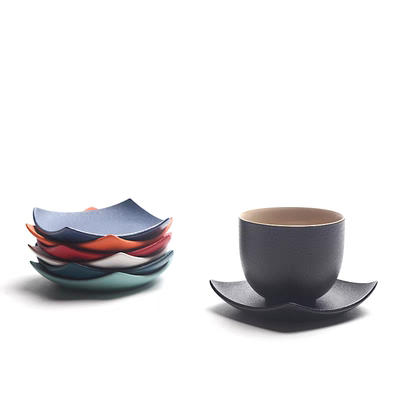 黑陶七彩陶瓷功夫茶具陶瓷杯垫防烫隔热茶杯垫小号碟子茶道零配件