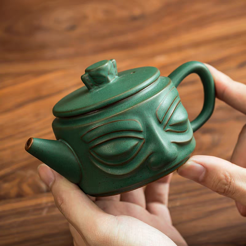 三星堆青铜面具茶壶复古功夫茶具泡茶壶家用单个陶瓷文化创意礼品,餐饮具,茶壶,淘宝优惠券,粉丝福利购,淘宝优惠卷