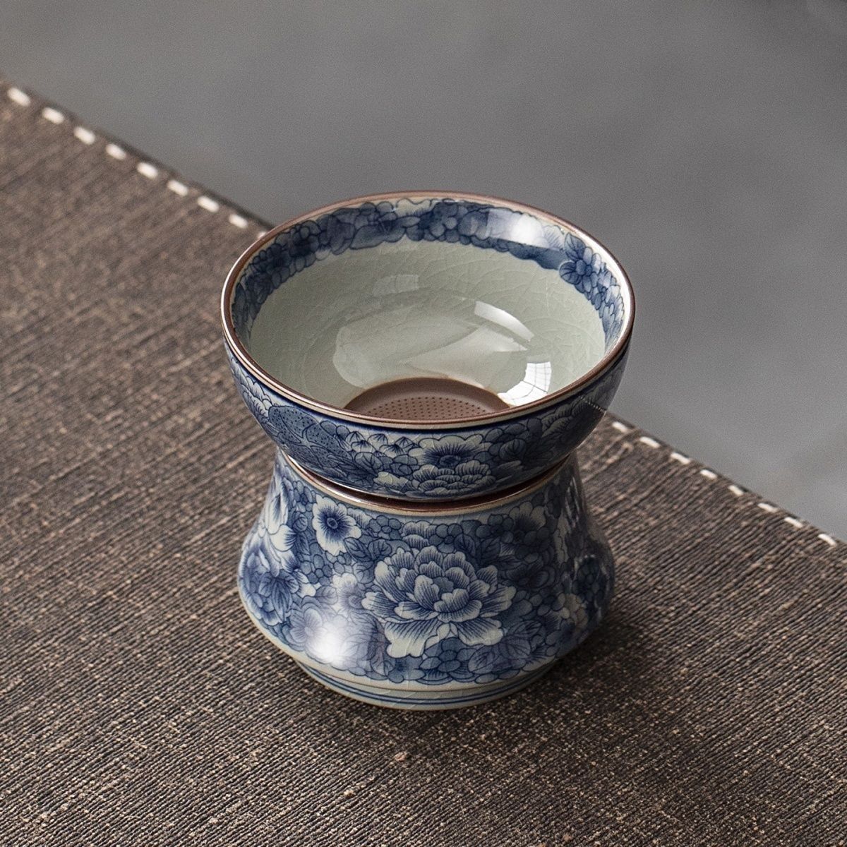 2026新款茶漏组公道杯老陶泥牡丹过滤家用一体式陶瓷滤茶器分茶器图片