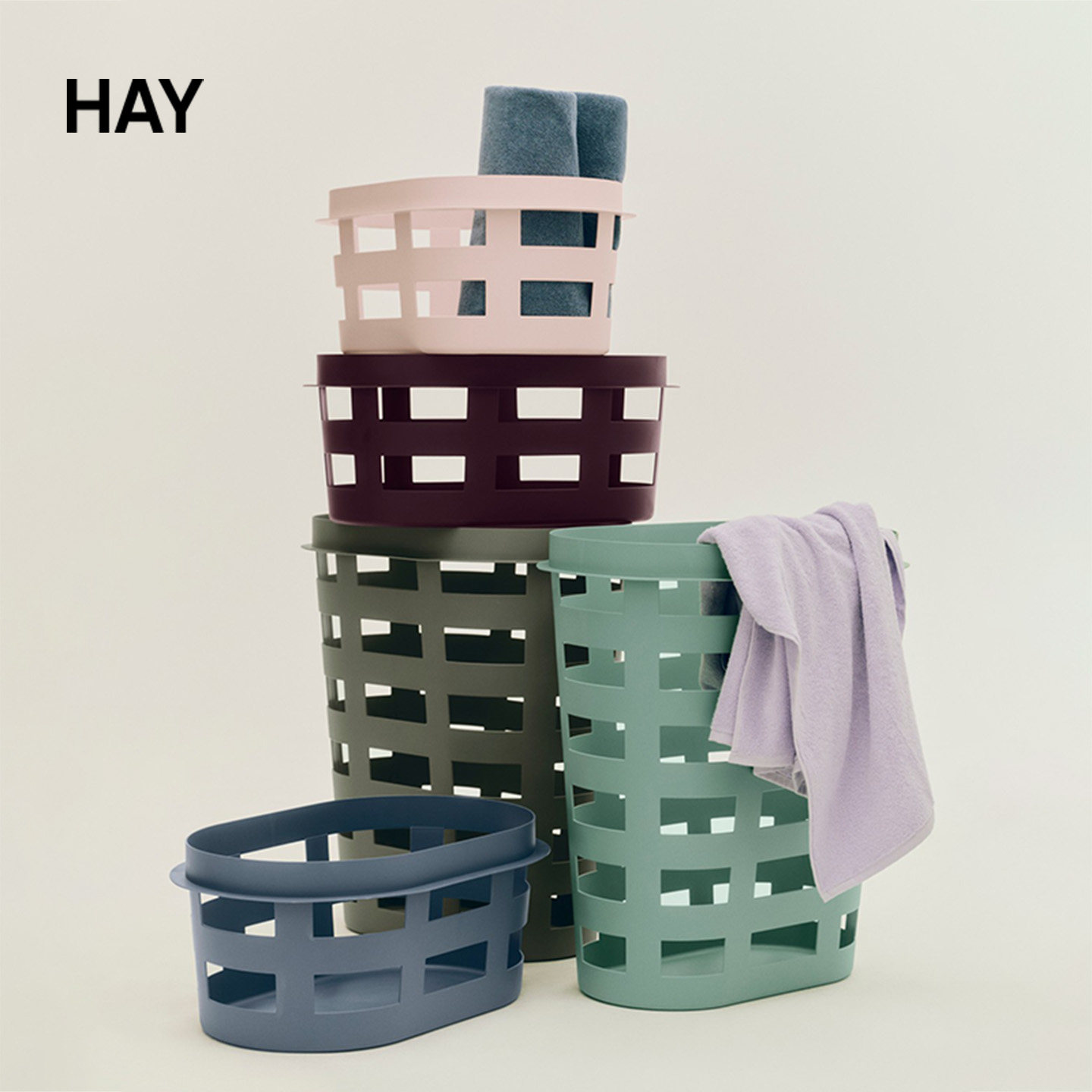 HAY Basket 收纳篮奶油风ins风次净衣洗衣脏衣篓衣服浴室收纳置物