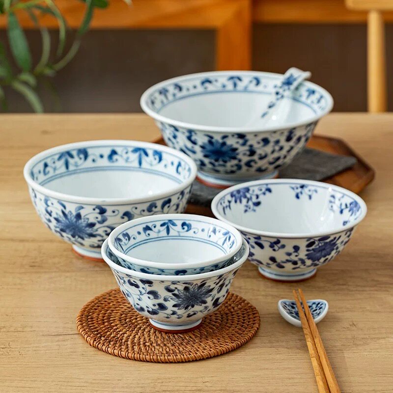 蓝凛堂菊唐草日本进口陶瓷餐具
